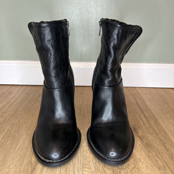 STEVEN by STEVE MADDEN Women's 7.5 Ankle Boots EARLA BlackBlock Heel Leather - Picture 2 of 9